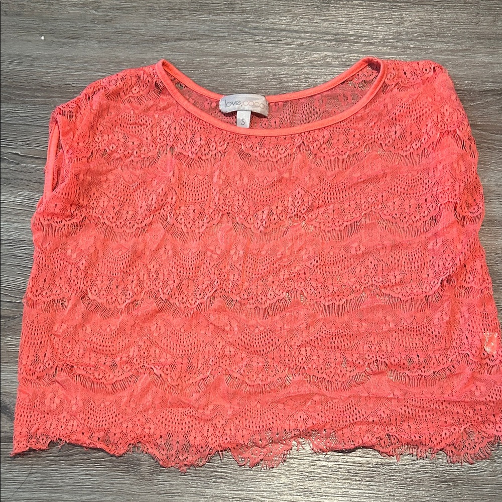 Love Coral Lace Blouse